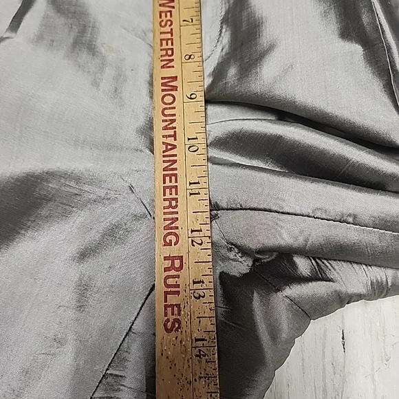 J.S. Thai 100% Silk Womens 2-Piece Set Handmade Plaid Shirt & Pants Silver Sz P - Picture 9 of 15